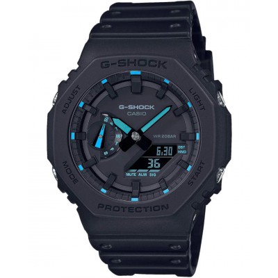 Men's Watch Casio G-Shock Chronograph 45mm Rubber Strap Black GA-2100-1A2ER
