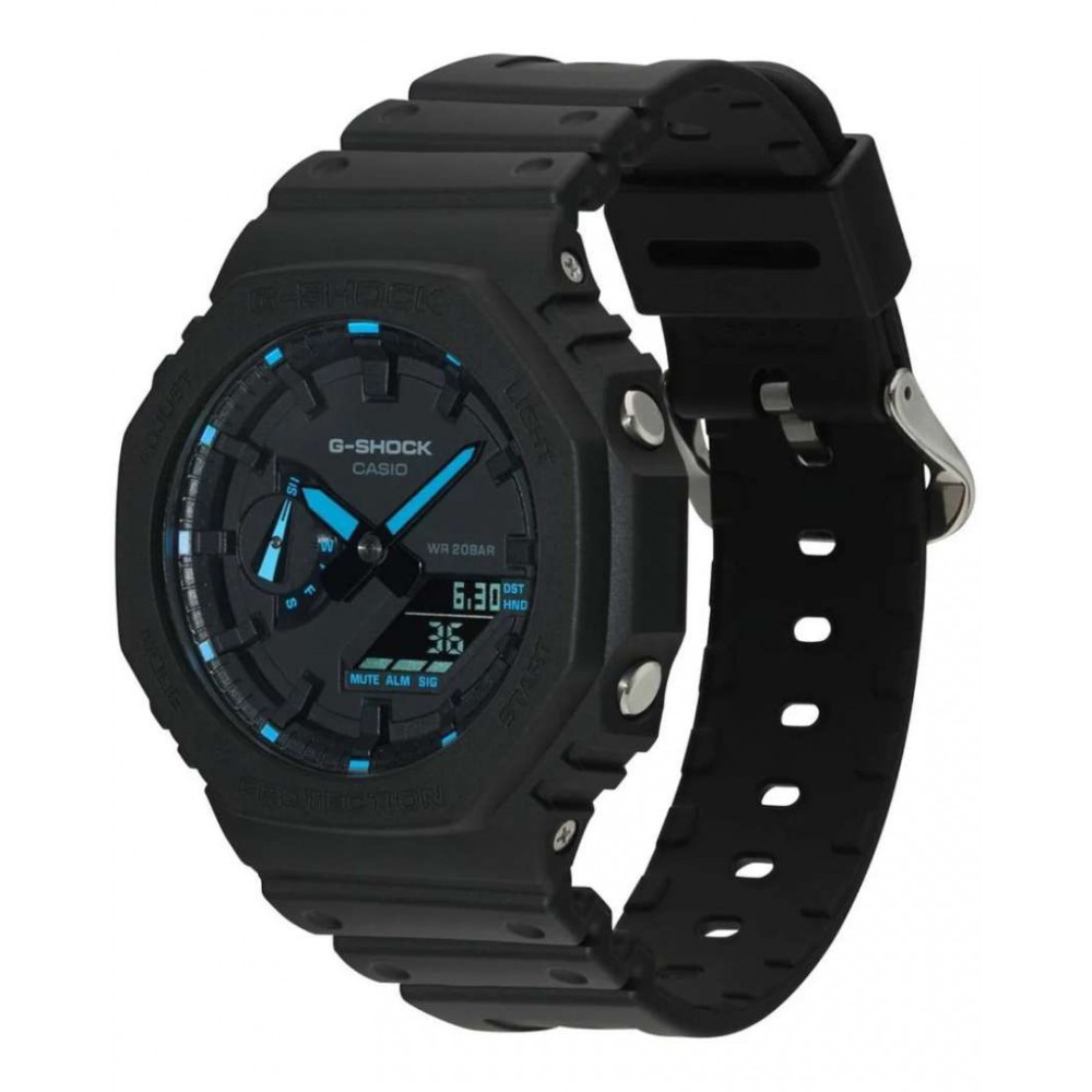 Men's Watch Casio G-Shock Chronograph 45mm Rubber Strap Black GA-2100-1A2ER