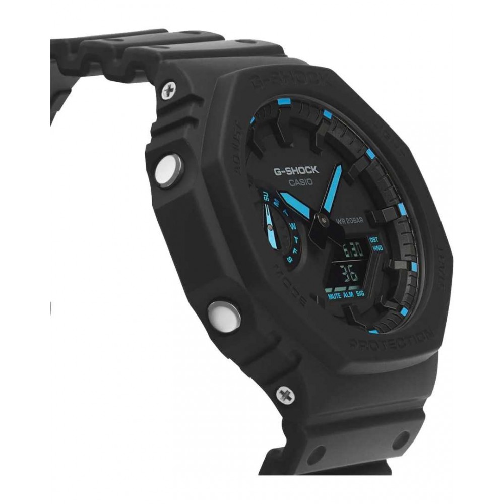 Men's Watch Casio G-Shock Chronograph 45mm Rubber Strap Black GA-2100-1A2ER