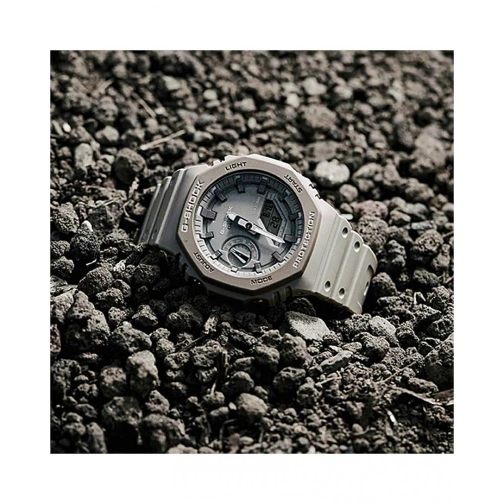 Men's Watch Casio G-Shock Chronograph 45mm Biosourced Strap Light Grey GA-2110ET-8AER