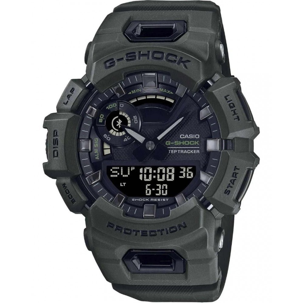 Men's Watch Casio G-Shock Smartwatch Dual Time Chronograph 49mm Khaki Rubber Strap GBA-900UU-3AER