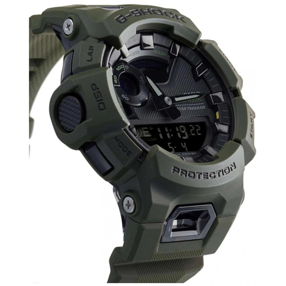 Men's Watch Casio G-Shock Smartwatch Dual Time Chronograph 49mm Khaki Rubber Strap GBA-900UU-3AER