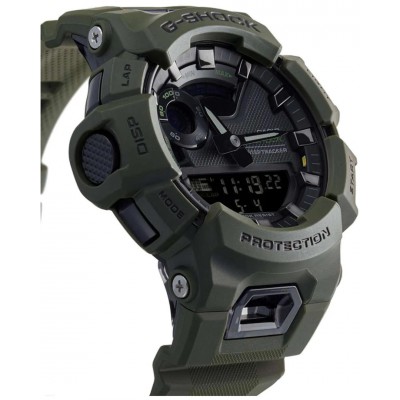 Men's Watch Casio G-Shock Smartwatch Dual Time Chronograph 49mm Khaki Rubber Strap GBA-900UU-3AER