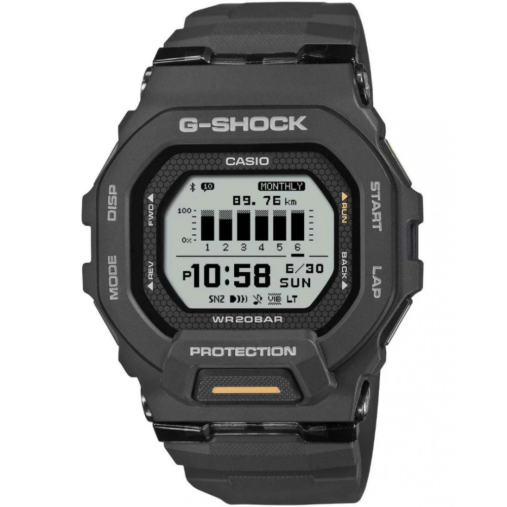 Ανδρικό Ρολόι Casio G-Shock G-Squad Smartwatch 48mm Λουράκι Καουτσούκ Μαύρο GBD-200-1A1ER