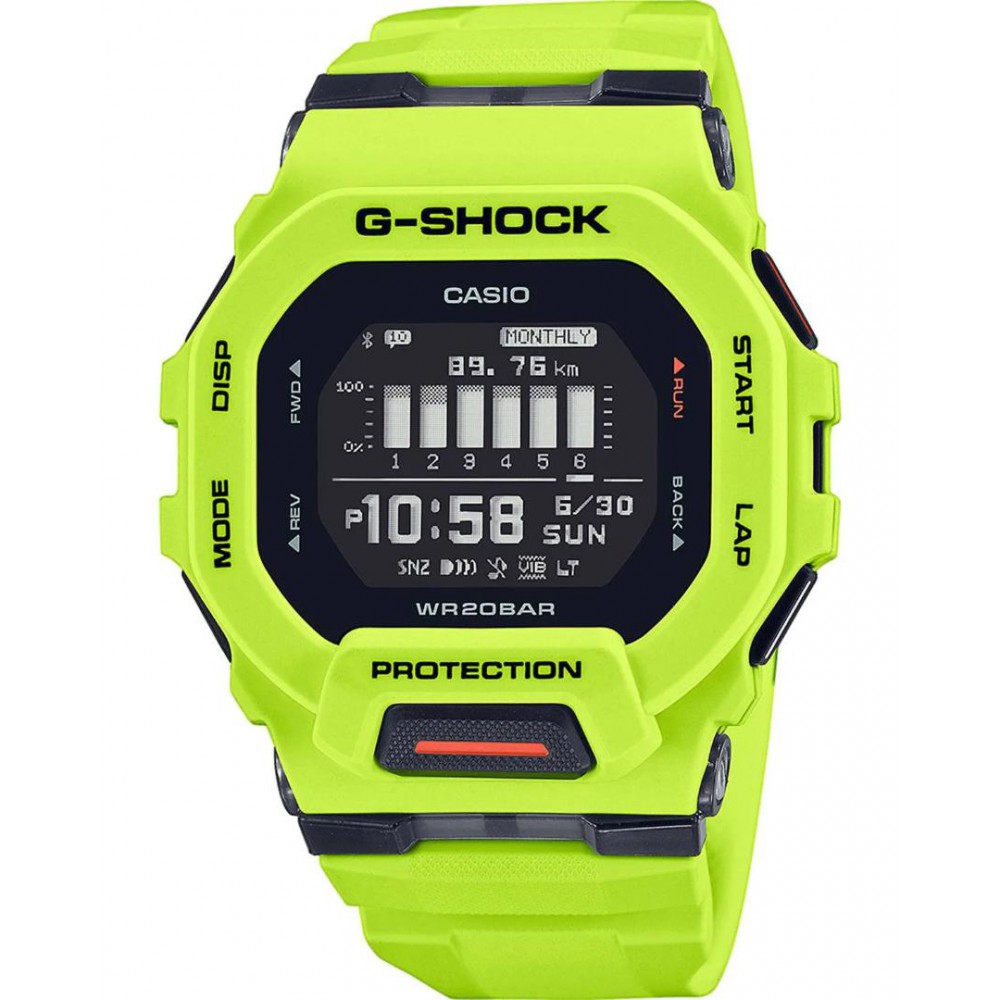 Men's Watch Casio G-Shock G-Squad Smartwatch 48mm Green Rubber Strap GBD-200-9ER