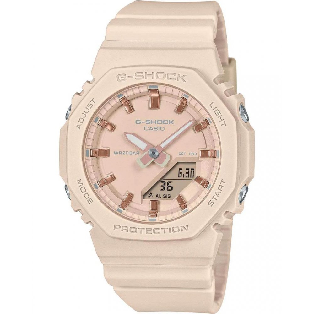 Unisex Watch Casio G-Shock Chronograph 40mm Rubber Strap Beige GMA-P2100M-4AER