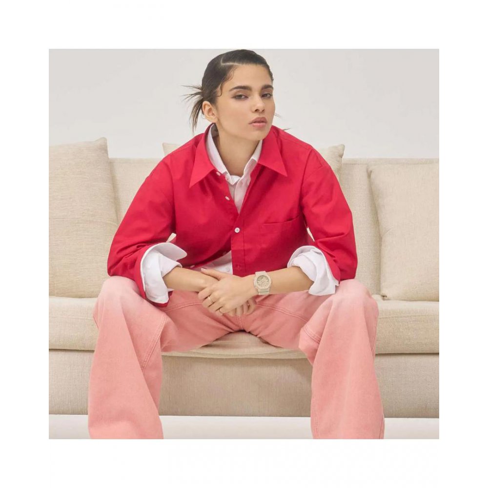 Unisex Watch Casio G-Shock Chronograph 40mm Rubber Strap Beige GMA-P2100M-4AER