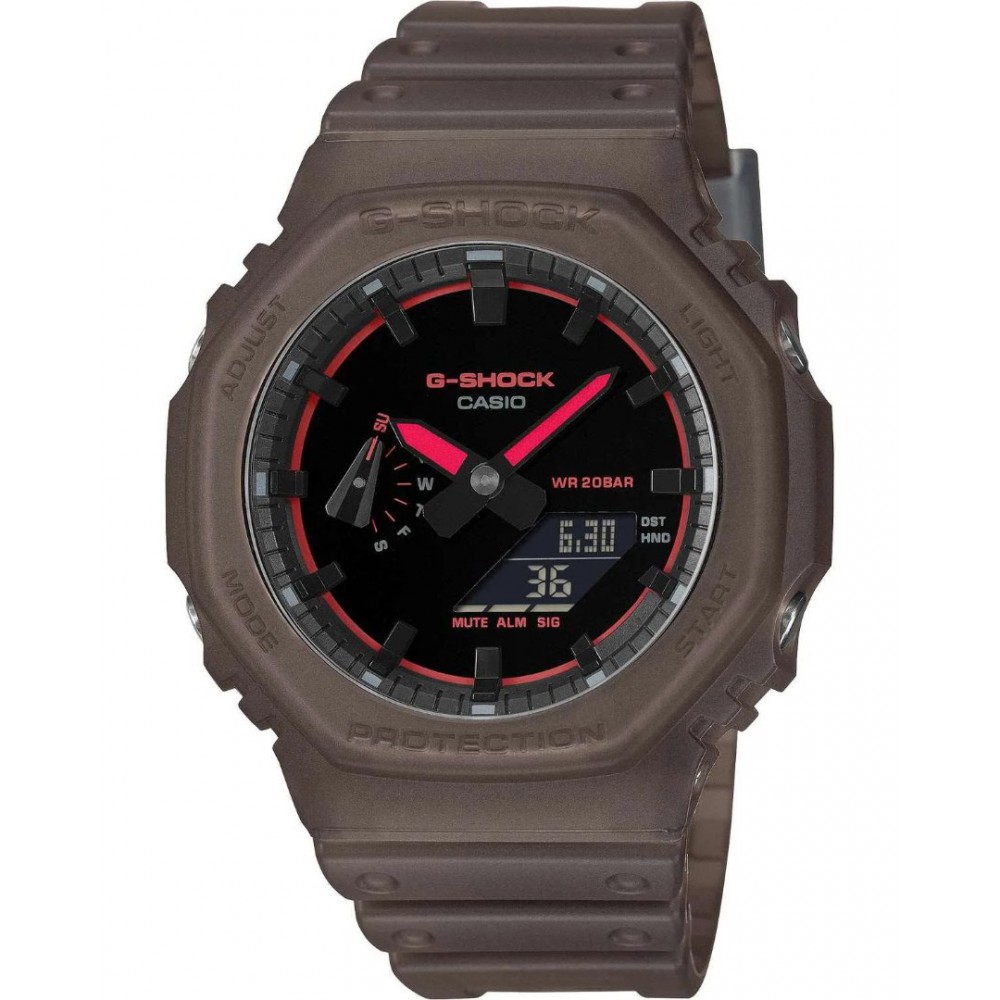 Men's Watch Casio G-Shock Chronograph Nightlife Edition 45mm  Bio-based Resin Strap Brown GA-2100K-5AER