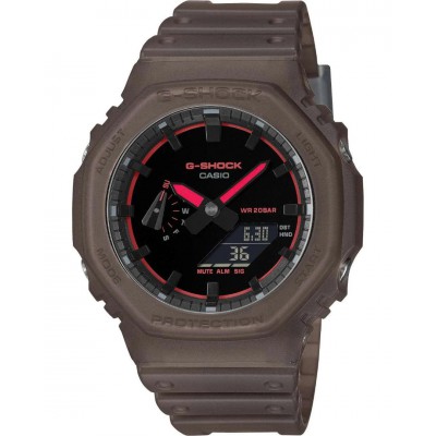 Men's Watch Casio G-Shock Chronograph Nightlife Edition 45mm  Bio-based Resin Strap Brown GA-2100K-5AER