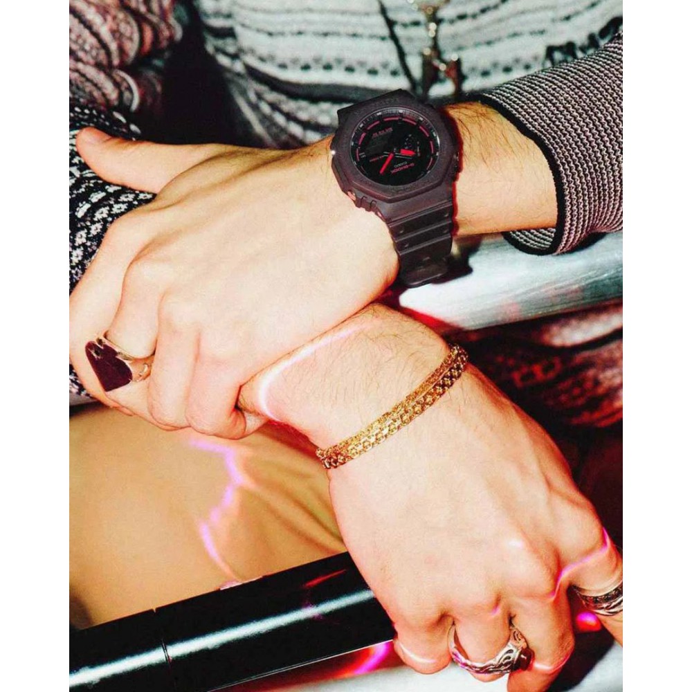 Men's Watch Casio G-Shock Chronograph Nightlife Edition 45mm  Bio-based Resin Strap Brown GA-2100K-5AER