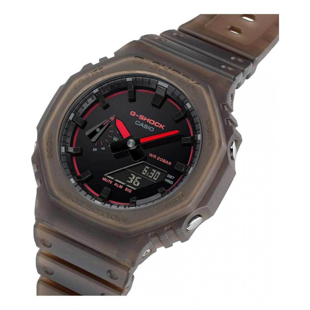 Men's Watch Casio G-Shock Chronograph Nightlife Edition 45mm  Bio-based Resin Strap Brown GA-2100K-5AER