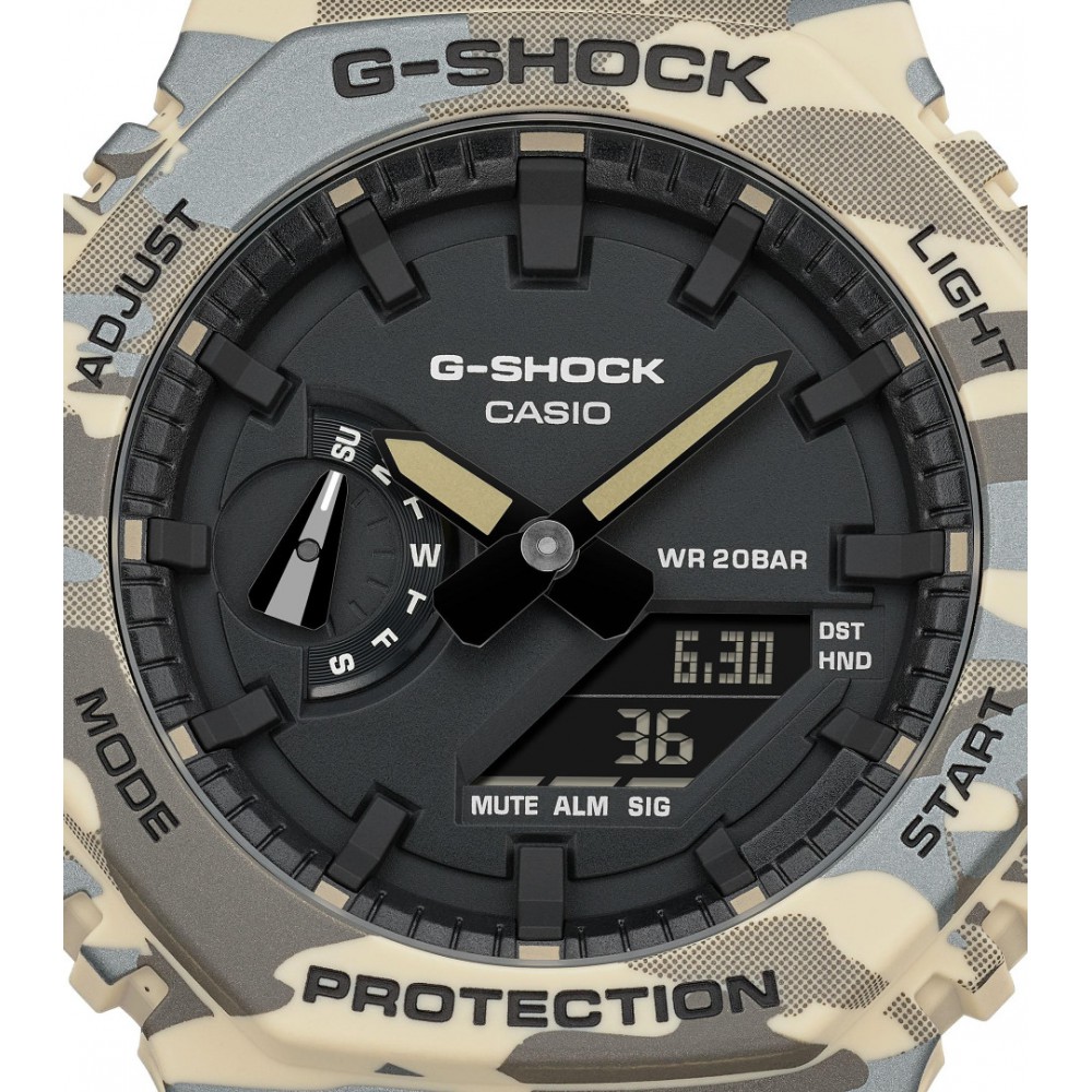 Men's Watch Casio G-Shock Chronograph 45mm  Bio-based Resin Strap Camo GA-2100CM-5AER