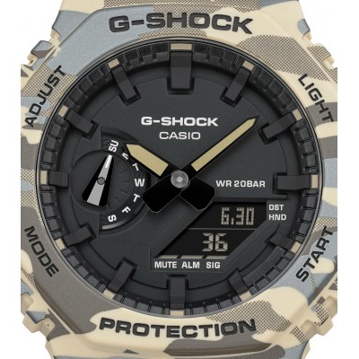 Men's Watch Casio G-Shock Chronograph 45mm  Bio-based Resin Strap Camo GA-2100CM-5AER