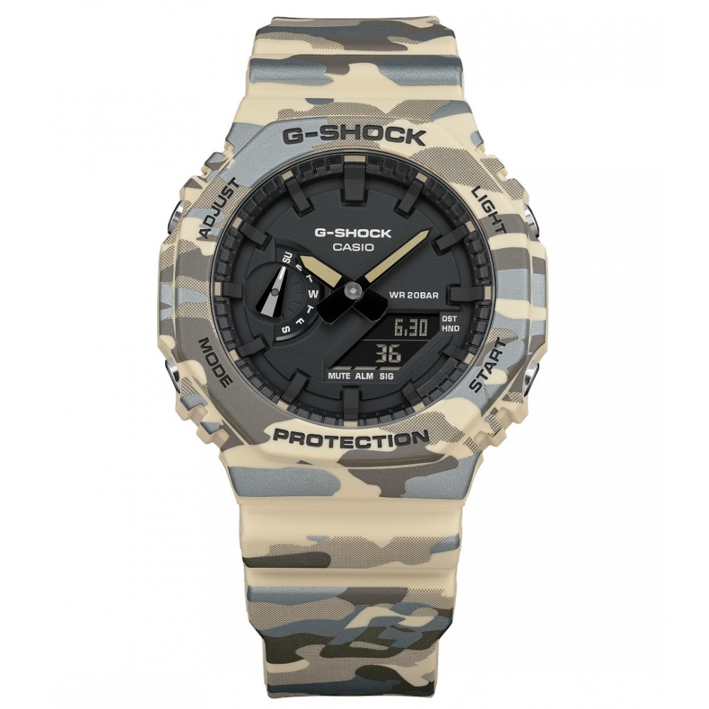 Men's Watch Casio G-Shock Chronograph 45mm  Bio-based Resin Strap Camo GA-2100CM-5AER