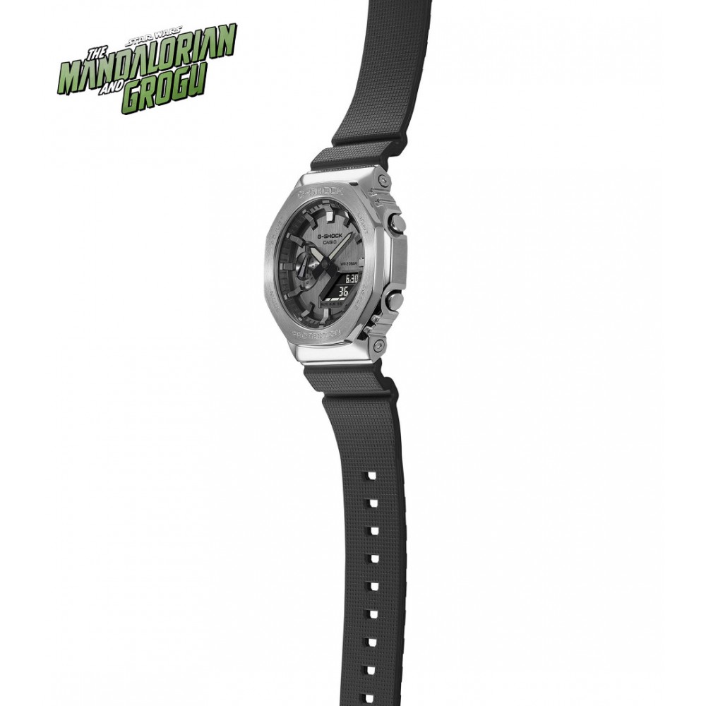 Ανδρικό Ρολόι Casio G-Shock Star Wars Συλλεκτικό Dual Time Chronograph 44mm Ανοξείδωτο Ατσάλι Λουράκι Ρητίνης Μαύρο/Ασημί GM-2100-1AER-MAN