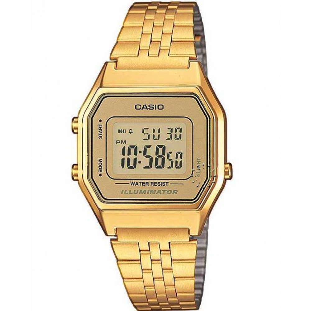 Unisex Watch CASIO Vintage Digital Collection XSmall Stainless Steel Gold LA-680WEGA-9ER