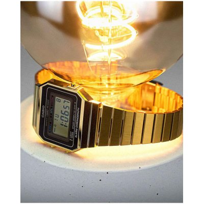 Unisex Watch CASIO  Iconic Vintage Collection Gold Stainless Steel Bracelet A-700WEVG-9AEF