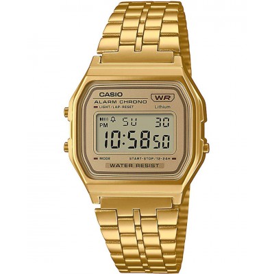 Unisex Watch CASIO Vintage Chronograph Gold Stainless Steel Bracelet A-158WETG-9AEF