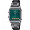 Woman's Watch CASIO Vintage Edgy Dual Time Chronograph Grey/Green AQ-230EGG-3AEF