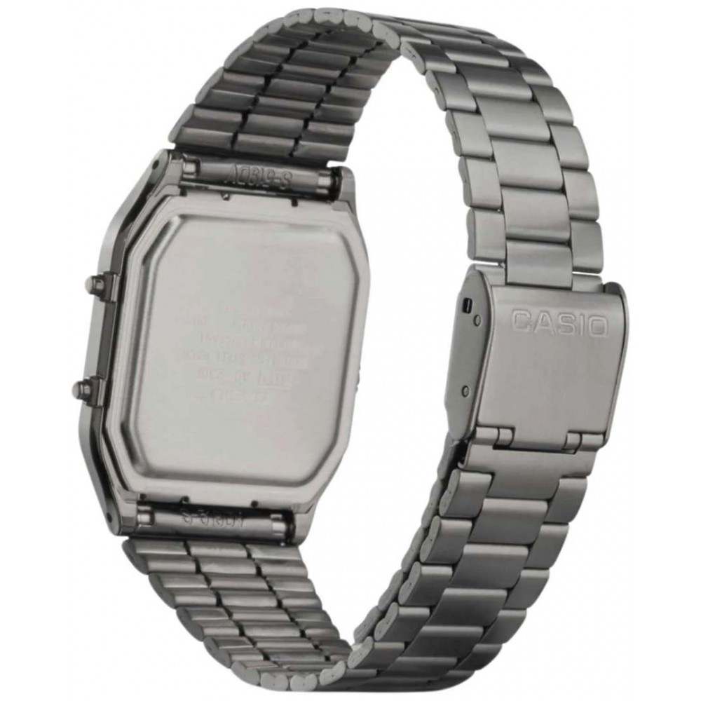 Woman's Watch CASIO Vintage Edgy Dual Time Chronograph Grey/Green AQ-230EGG-3AEF