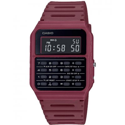 Unisex Watch CASIO Vintage Edgy Chronograph Red Rubber Strap CA-53WF-4BEF