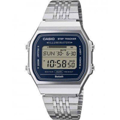 Unisex Watch CASIO Vintage Collection Chronograph Stainless Steel Bracelet Silver/Blue ABL-100WE-2AEF