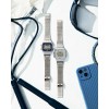Unisex Watch CASIO Vintage Collection Chronograph Stainless Steel Bracelet Silver/Blue ABL-100WE-2AEF