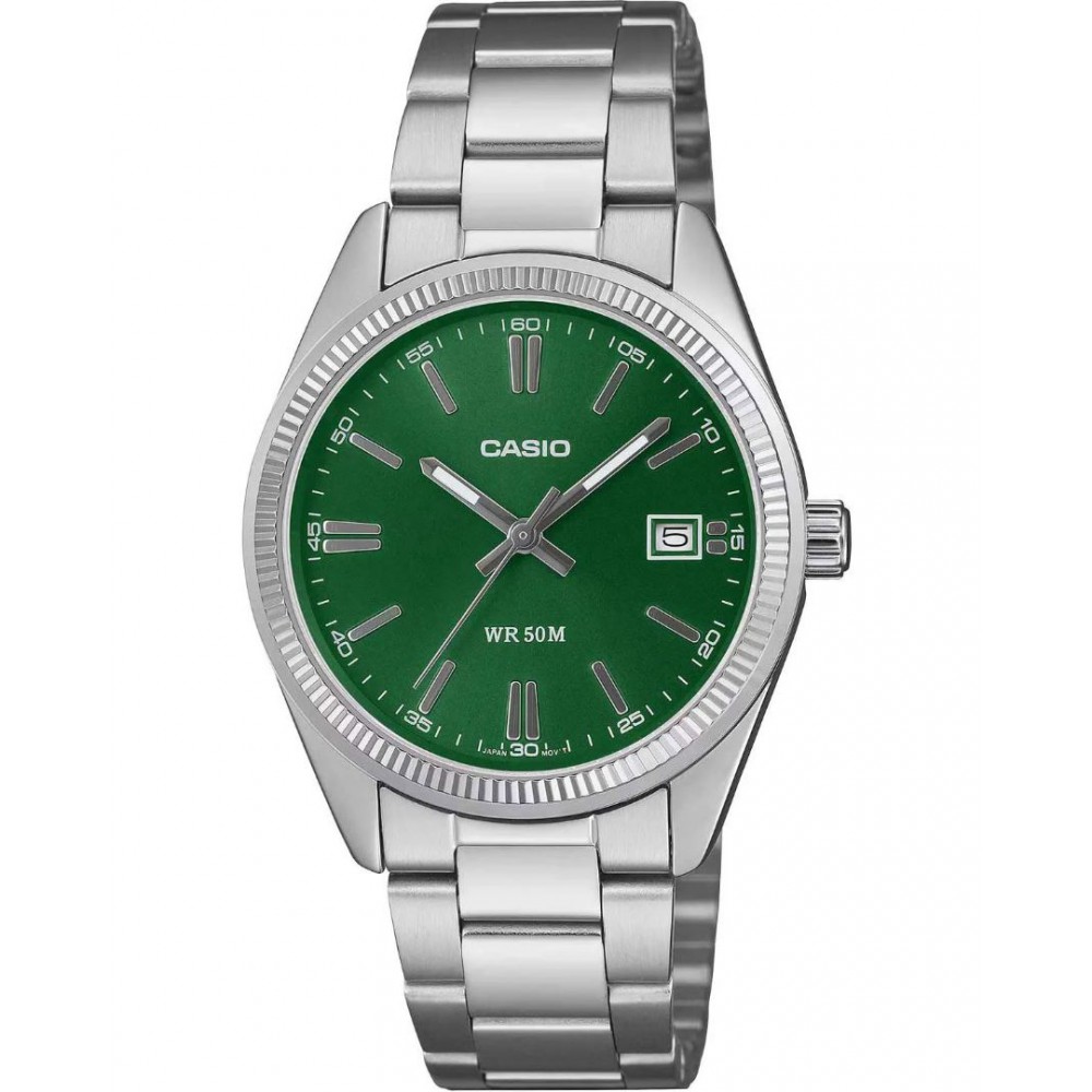 Unisex Watch CASIO Collection 35mm Stainless Steel Bracelet Green/Silver UTP-1302PD-3A1VEF