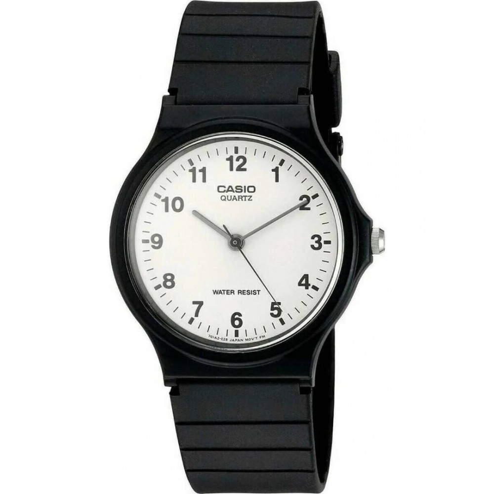 Unisex Ρολόι CASIO Standard 34mm Μαύρo Καουτσούκ MQ-24-7BLLEG