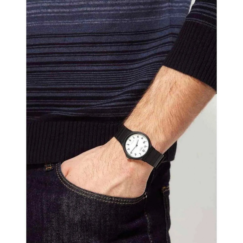 Unisex Ρολόι CASIO Standard 34mm Μαύρo Καουτσούκ MQ-24-7BLLEG