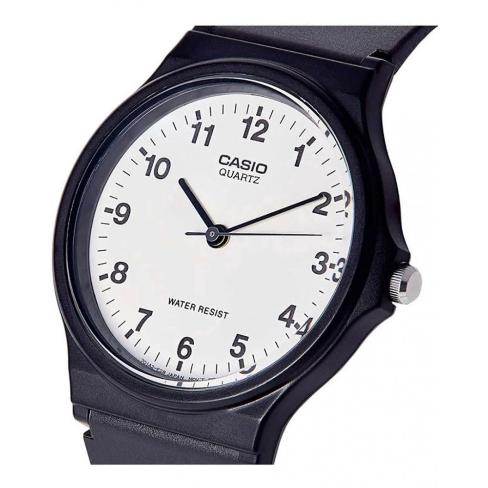 Unisex Ρολόι CASIO Standard 34mm Μαύρo Καουτσούκ MQ-24-7BLLEG