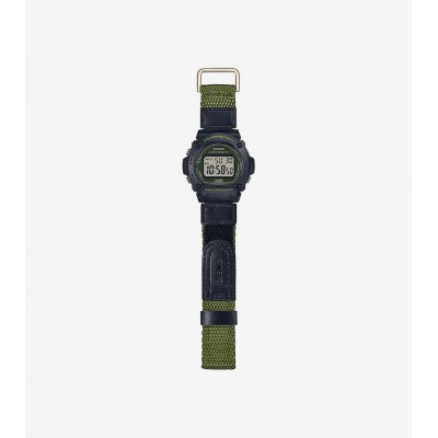 Men's Watch CASIO Collection Timeless 48mm Black /Khaki Fabric Strap W-219HB-3AVEF