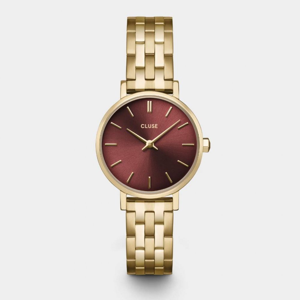 Woman's Watch CLUSE Boho Chic Petite 28mm Stainless Steel Gold/Dark Cherry CW10505