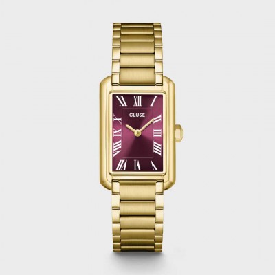 Woman's Watch CLUSE Belisenna 21mm Stainless Steel Bracelet Gold/Wine Red CW15004
