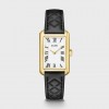 Woman's Watch CLUSE Belisenna 21mm Black Leather Band Gold/White CW15005