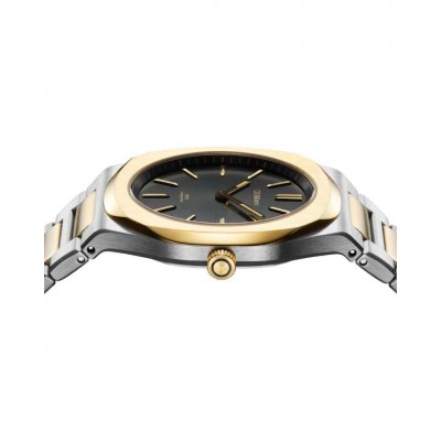 Woman's Watch D1 Milano Ultra Thin Tone Mellow Two Tone 34mm Stainless Steel Bracelet Silver/Gold/Black D1-UHBL03