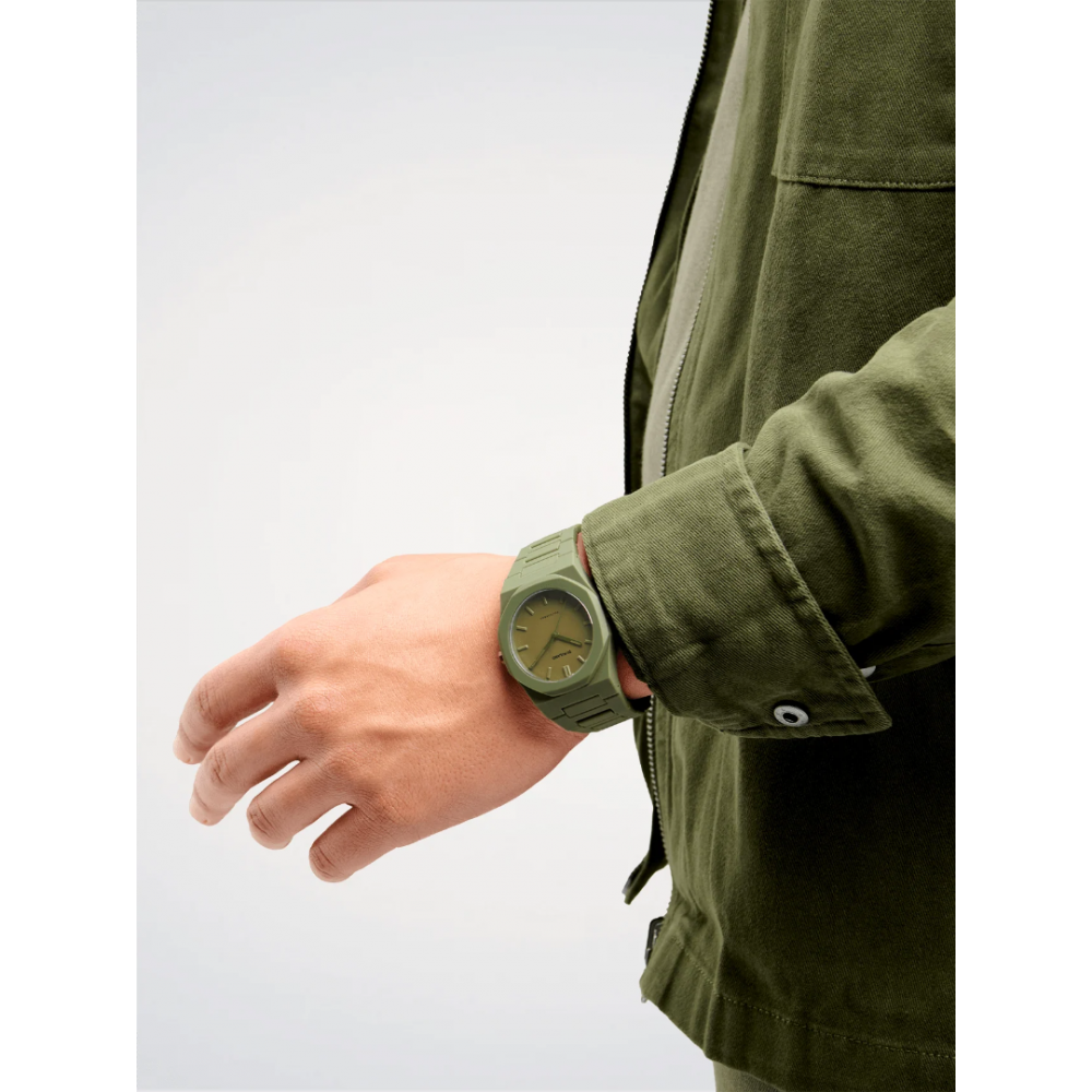 Men's Watch D1 Milano Polycarbon 40.5mm Polycarbonate Military Green D1-PCBJ22