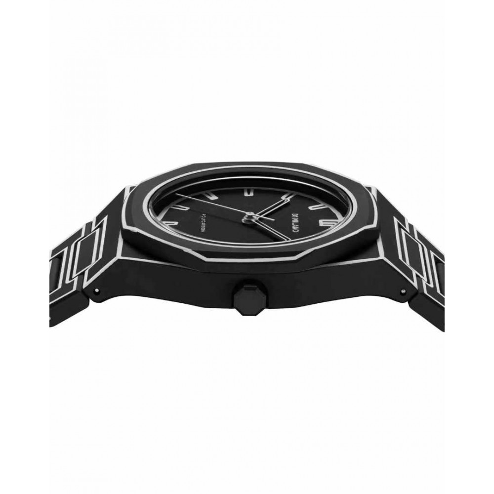 Men's Watch D1 Milano Polycarbon 2D Two Tone 40.5mm Polycarbonate Black/White D1-PCBJ33