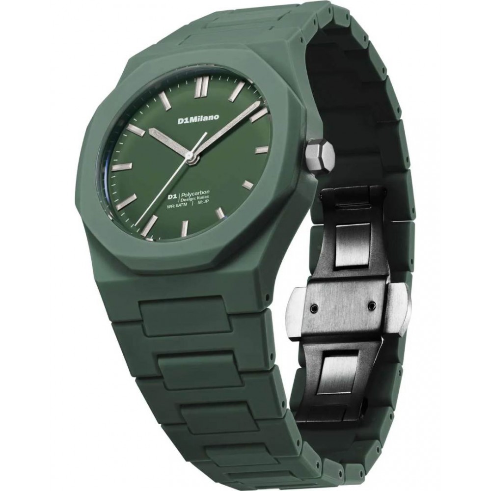 Men's Watch D1 Milano Polycarbon 40.5mm Polycarbonate Green D1-PCBJ42