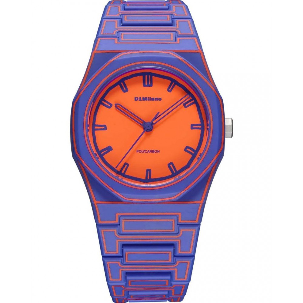 Unisex Watch D1 Milano Polycarbon 37mm Sketch Purple Polycarbonate Bracelet D1-PCBU22