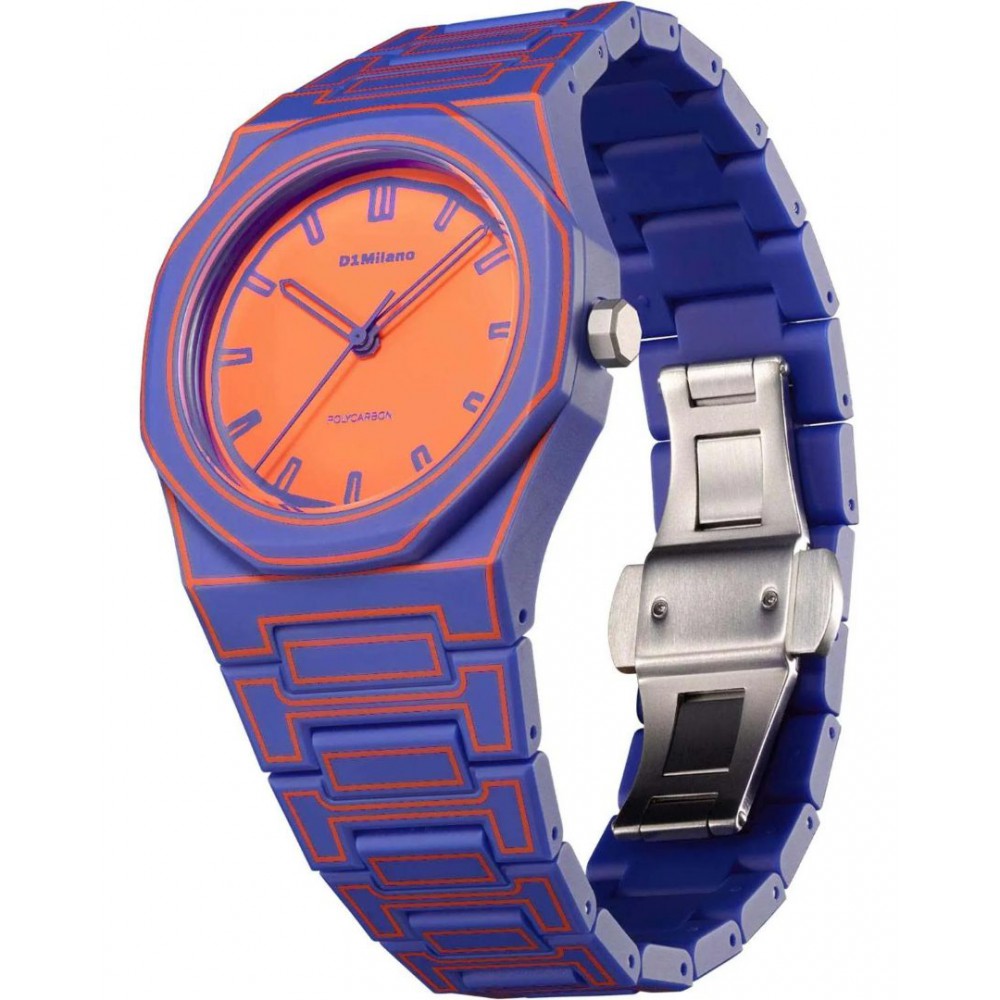 Unisex Watch D1 Milano Polycarbon 37mm Sketch Purple Polycarbonate Bracelet D1-PCBU22