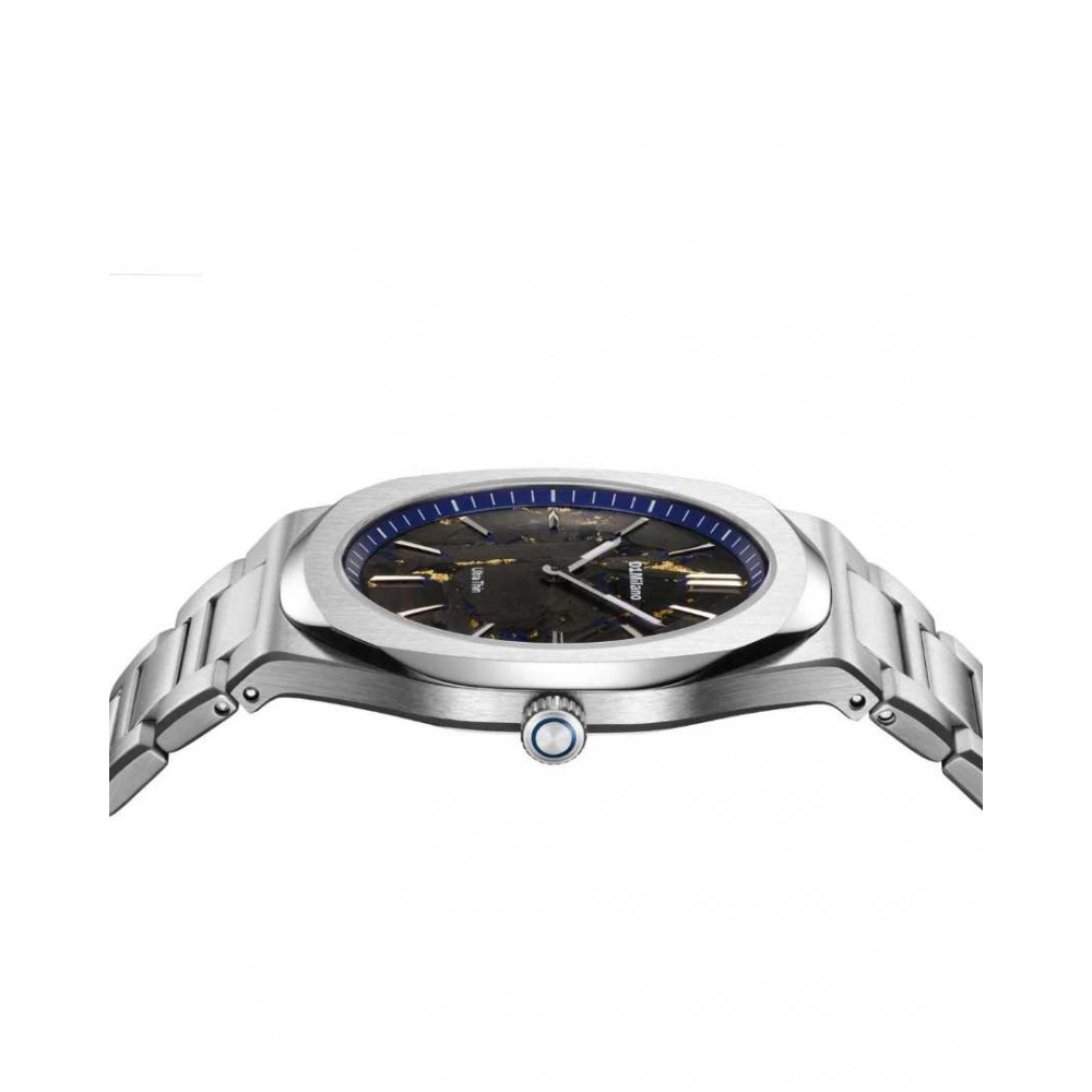 Unisex Watch D1 Milano Ultra Thin '1970' 39mm Stainless Steel Bracelet Silver/Black D1-UHBJ04