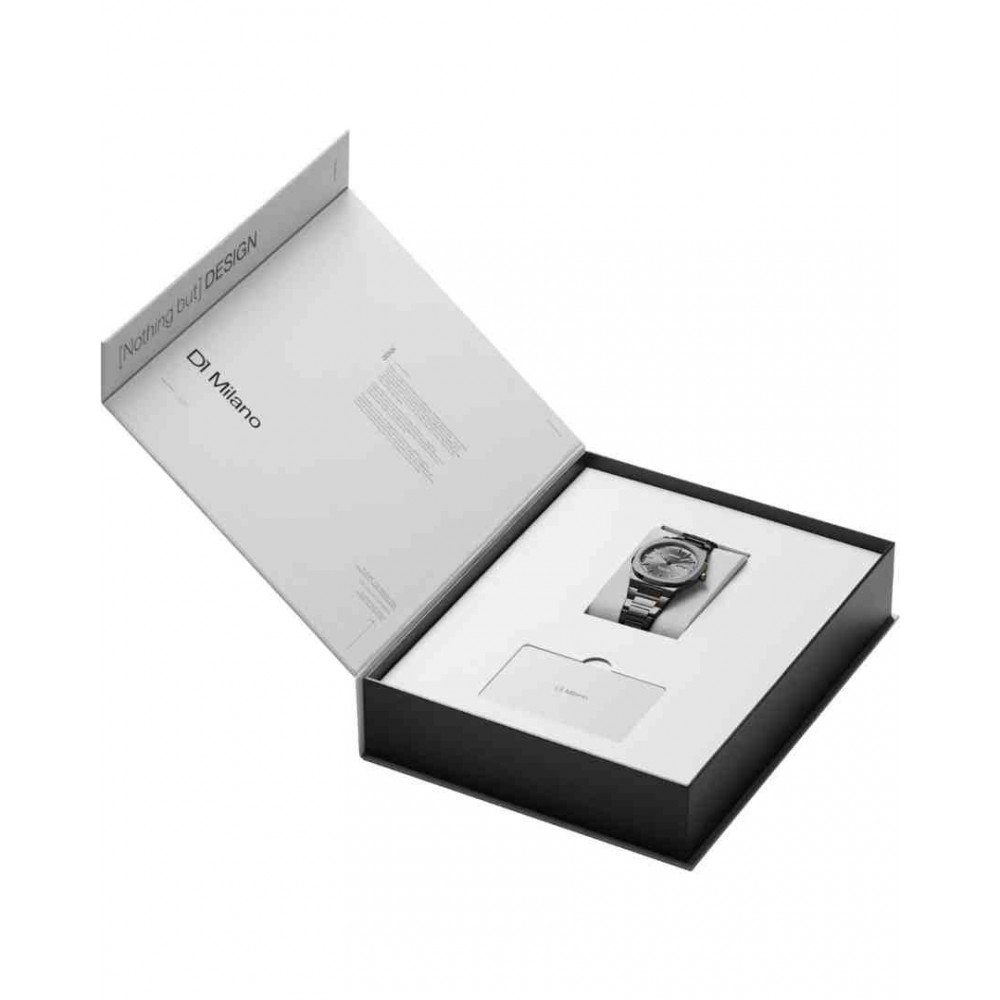 Unisex Watch D1 Milano Ultra Thin '1970' 39mm Stainless Steel Bracelet Black D1-UHBJ08