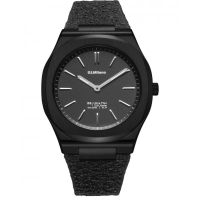 Unisex Watch D1 Milano Ultra Thin '1970' 39mm Black Synthetic Strap D1-UHKJ01