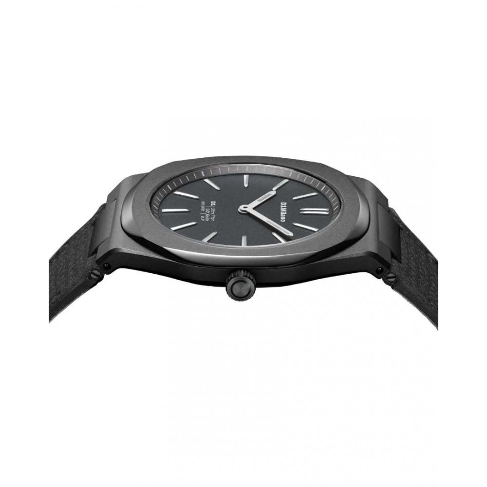 Unisex Watch D1 Milano Ultra Thin '1970' 39mm Black Synthetic Strap D1-UHKJ01