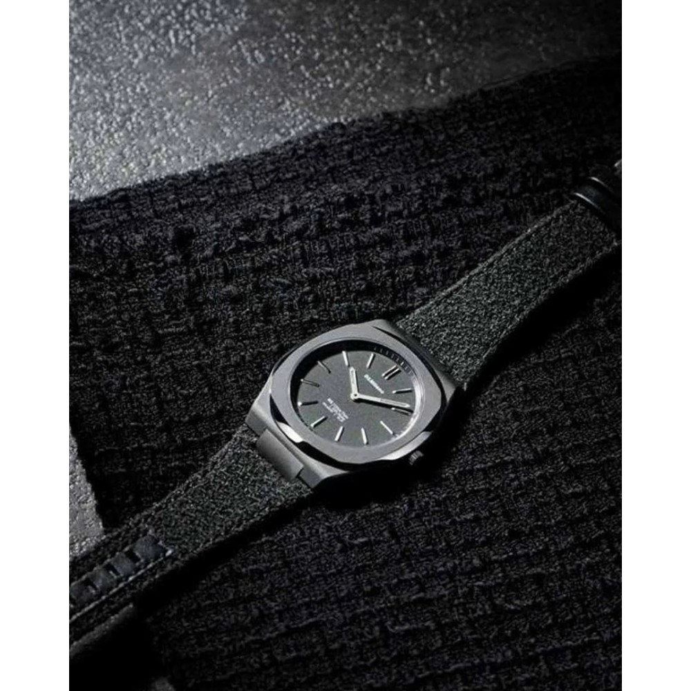 Unisex Watch D1 Milano Ultra Thin '1970' 39mm Black Synthetic Strap D1-UHKJ01