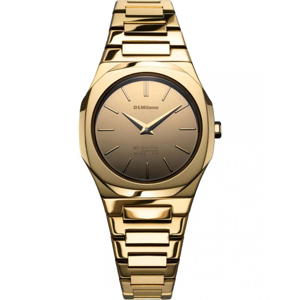 Woman's Watch D1 Milano Ultra Thin Mirror 30mm Stainless Steel Bracelet Gold D1-UTBL40