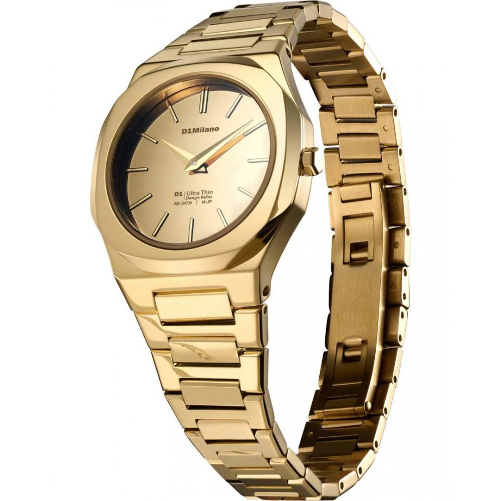 Woman's Watch D1 Milano Ultra Thin Mirror 30mm Stainless Steel Bracelet Gold D1-UTBL40