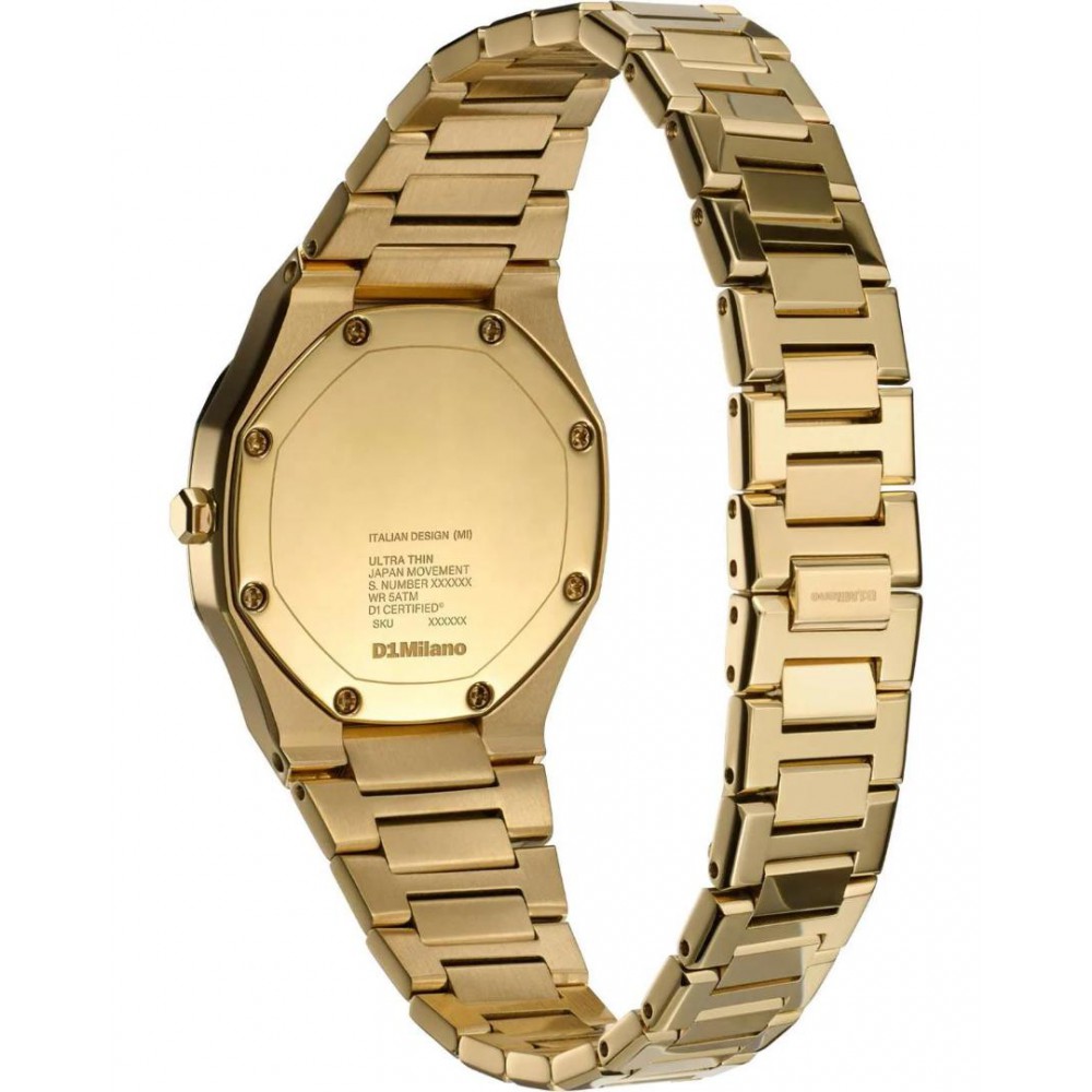 Woman's Watch D1 Milano Ultra Thin Mirror 30mm Stainless Steel Bracelet Gold D1-UTBL40