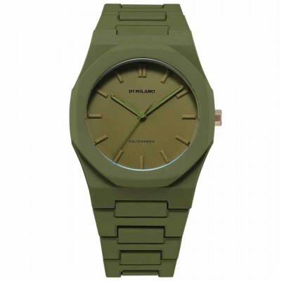 Men's Watch D1 Milano Polycarbon 40.5mm Polycarbonate Military Green D1-PCBJ22